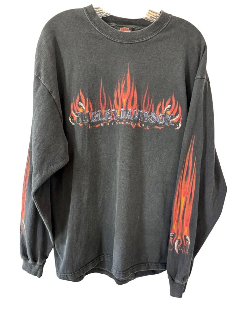 Harley-Davidson XL Long Sleeve T-Shirt Flames and Battlefield Gettysburg - Picture 4 of 9